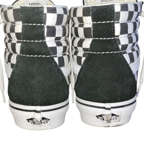 Nwot Vans Off The Wall Sk8Hi High Top Black Checkerboard Unisex Sneaker 7.5 9 - Picture 4 of 11